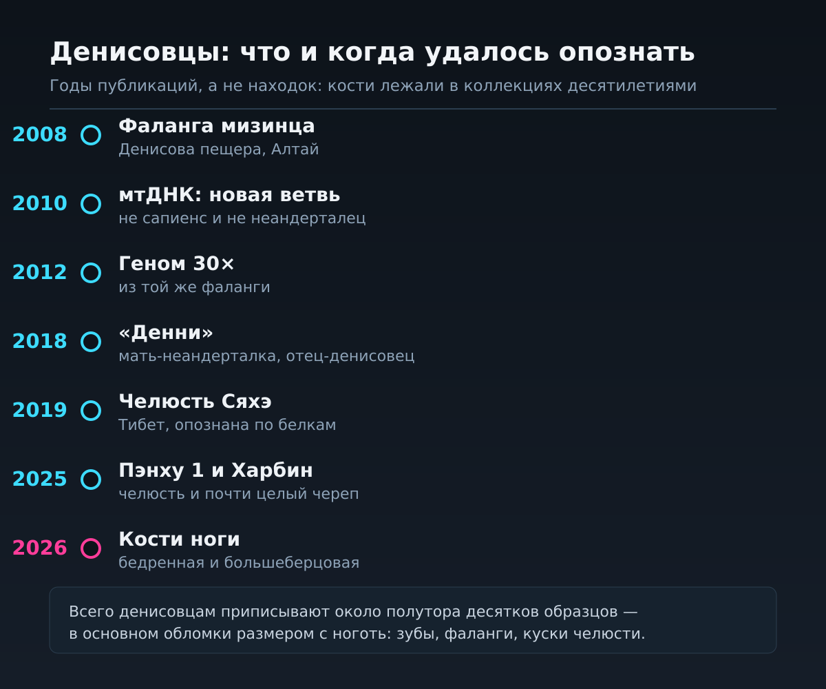 Лента опознаний: годы публикаций, а не находок