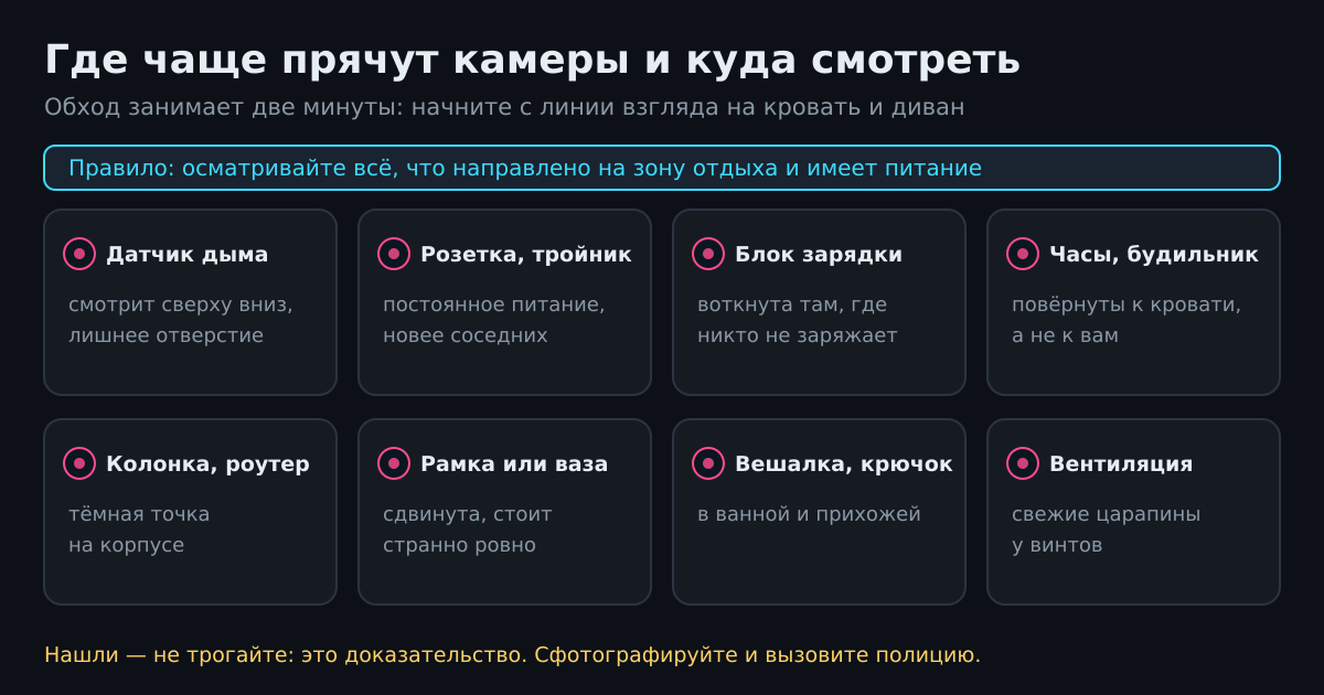 Где чаще прячут камеры в квартире и в номере: восемь мест, которые стоит осмотреть при заселении