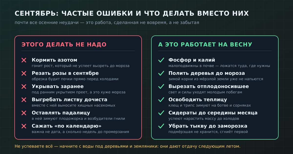 Частые сентябрьские ошибки — и что стоит делать вместо них