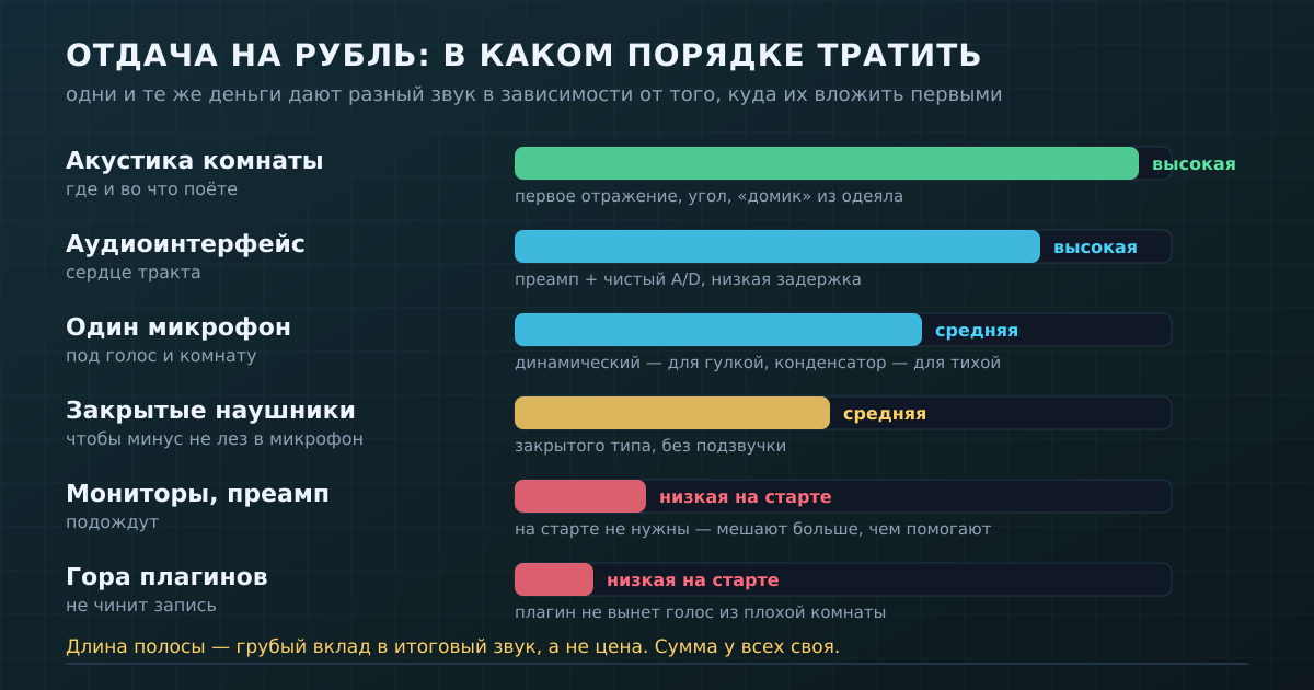 Отдача на рубль: в каком порядке имеет смысл тратить деньги на домашнюю студию