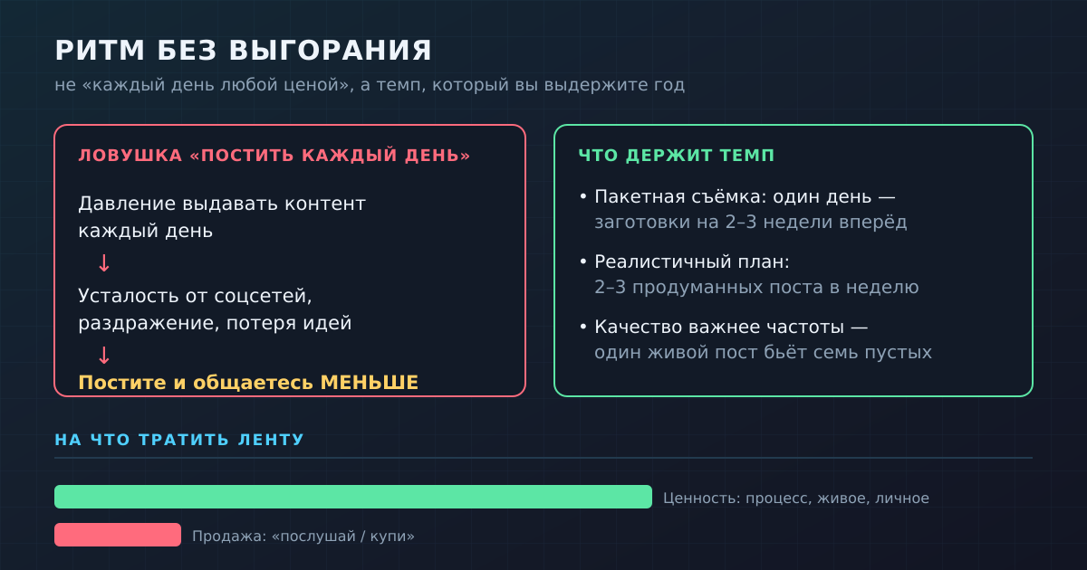 Почему «каждый день» выматывает и ведёт к меньшей активности — и что держит темп на длинной дистанции.