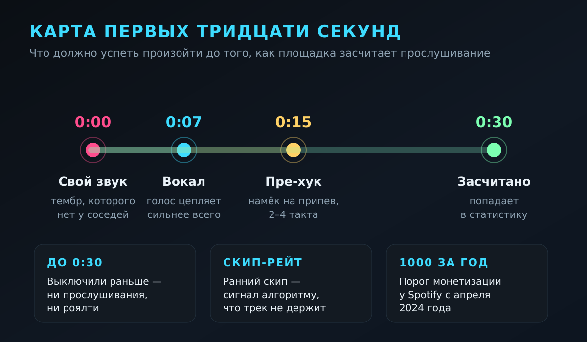 Карта первых тридцати секунд: что должно успеть произойти