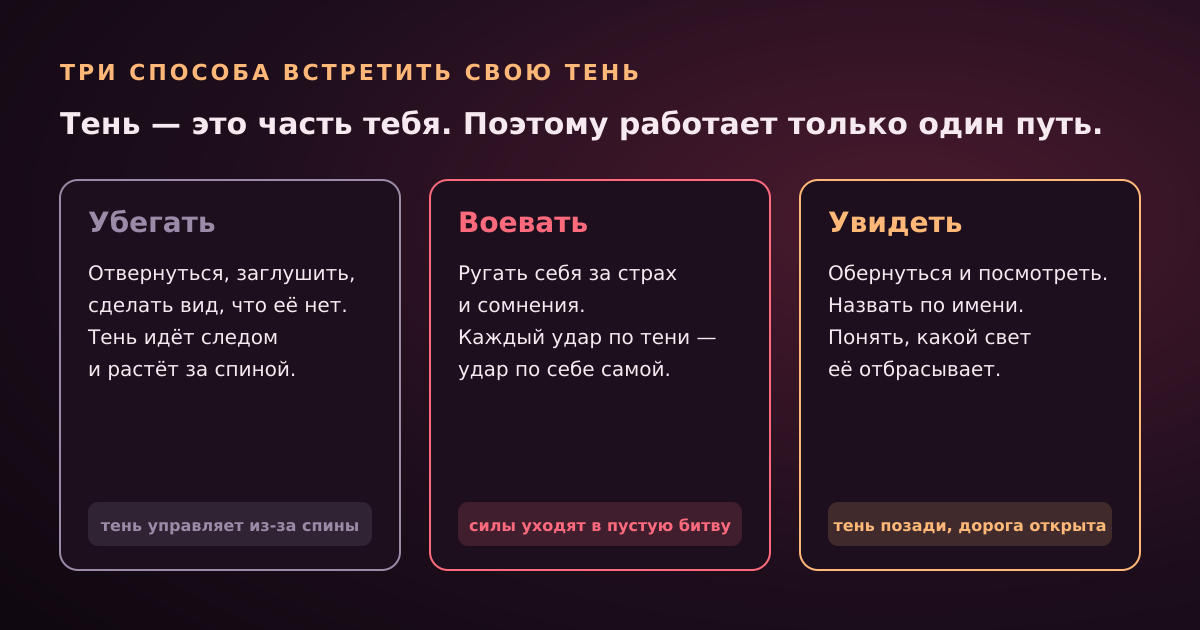 Три способа встретить свою тень — и почему работает только третий