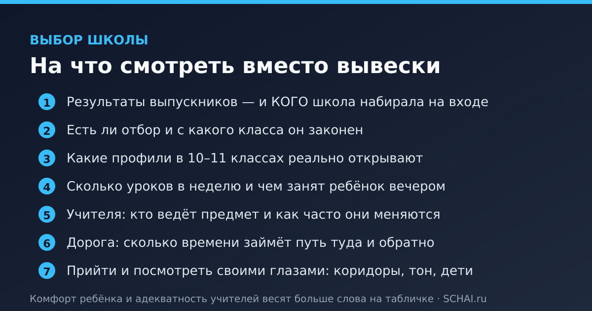 Чек-лист: на что смотреть при выборе школы