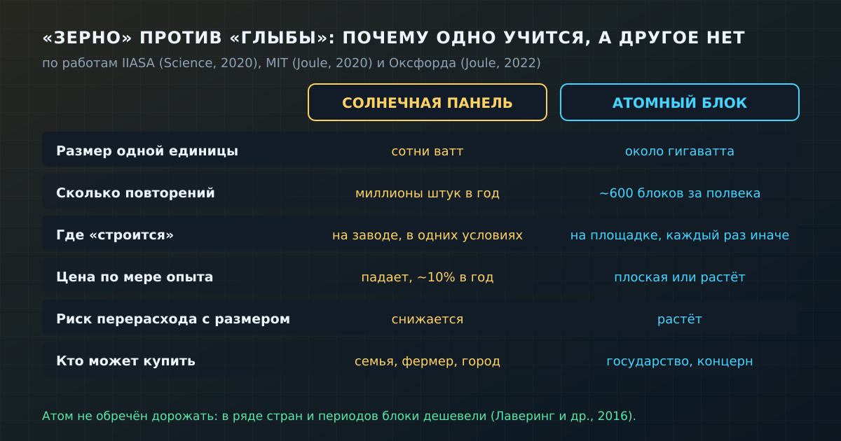 Чем «зернистые» технологии отличаются от «глыб»: где идёт обучение, что происходит с ценой по мере опыта и куда растут риски перерасхода