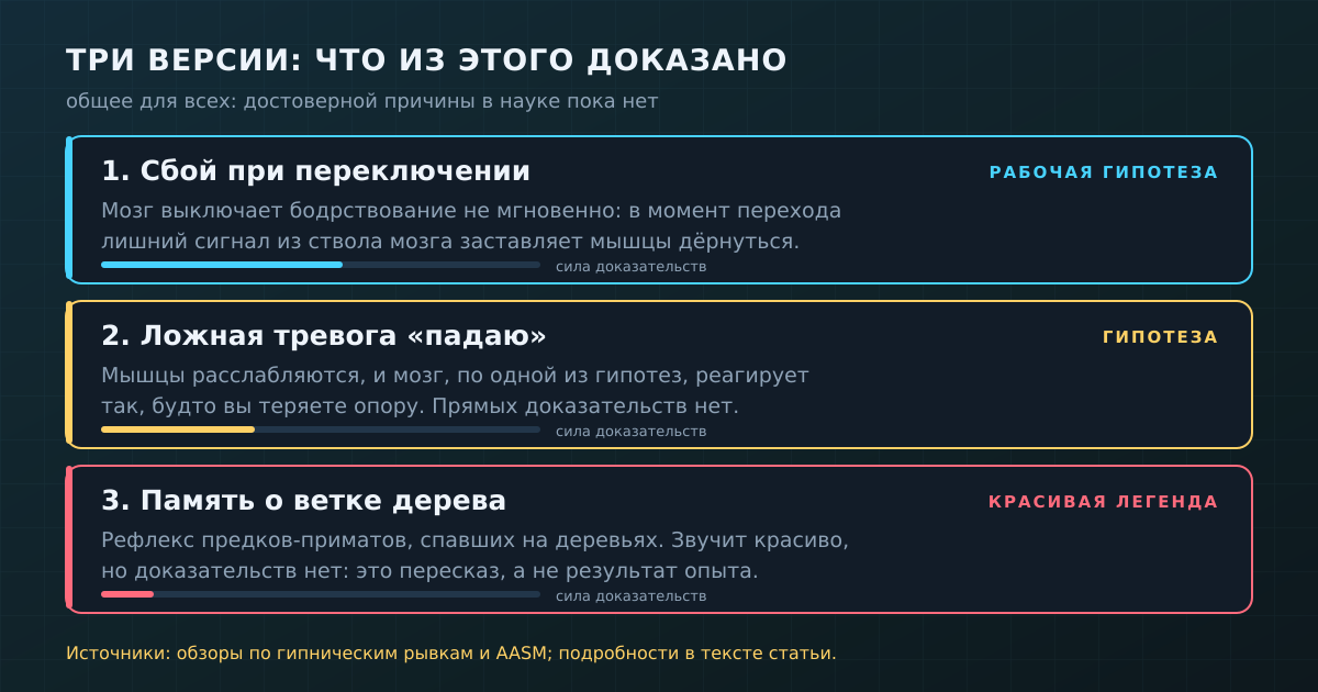 Три версии происхождения рывков и насколько каждая из них подтверждена
