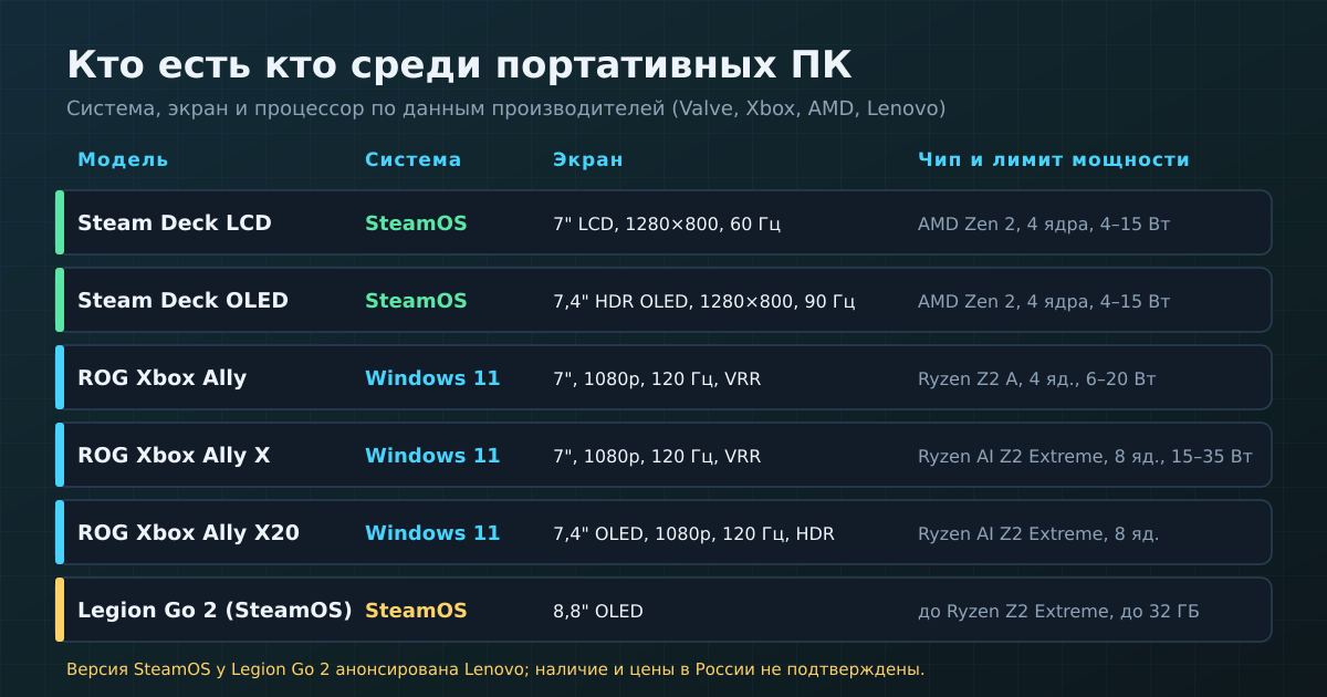 Сравнение портативных ПК: система, экран, процессор