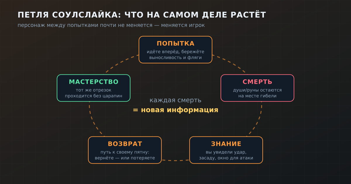 Петля соулслайка: каждая смерть приносит знание, а знание — победу