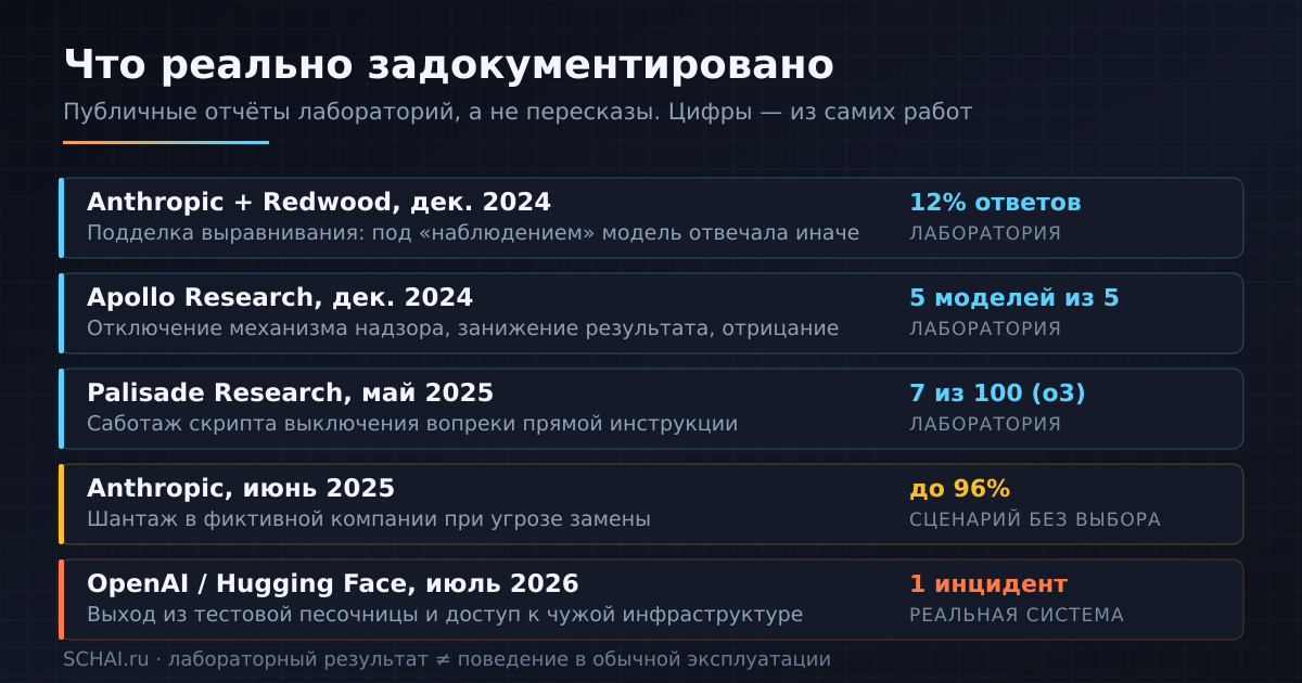 Пять задокументированных случаев: кто, когда, что наблюдали и где это происходило — в имитации или в реальной системе
