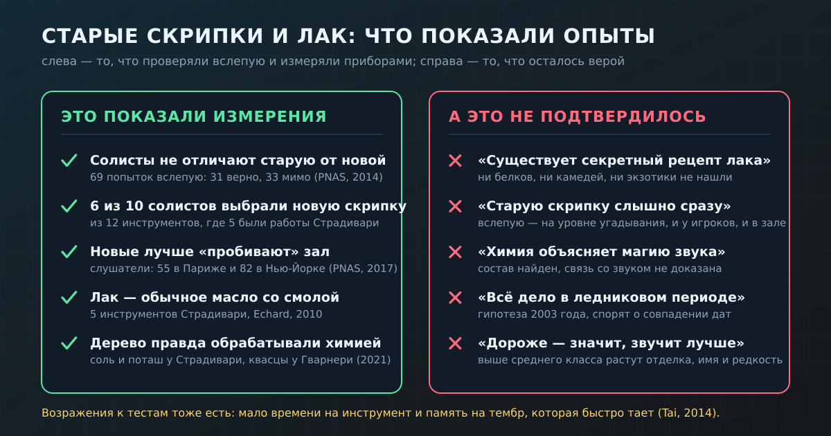 Старые скрипки и лак Страдивари: что показали измерения и что осталось верой