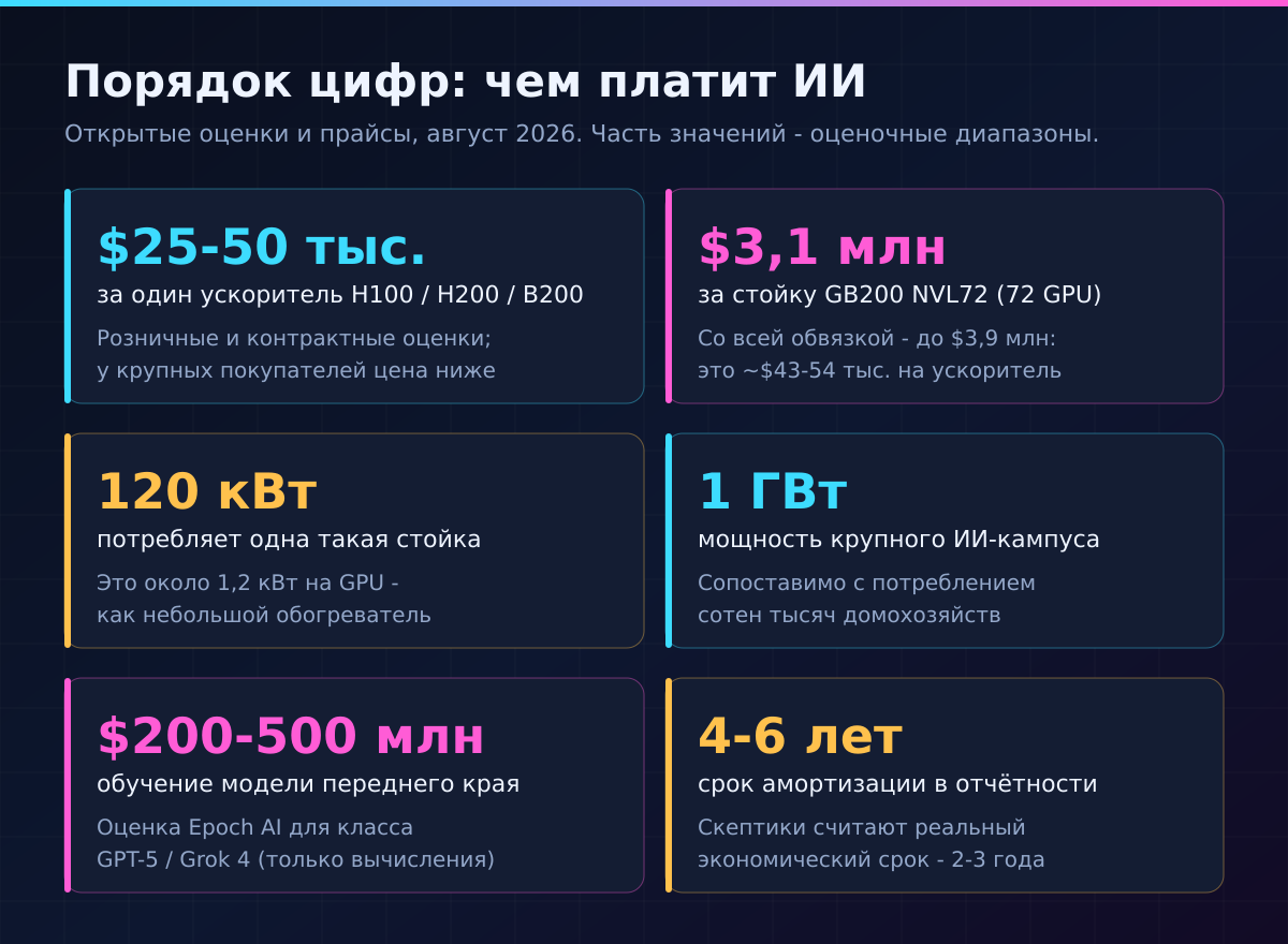 Порядок цифр: цены на ускорители, потребление и сроки службы