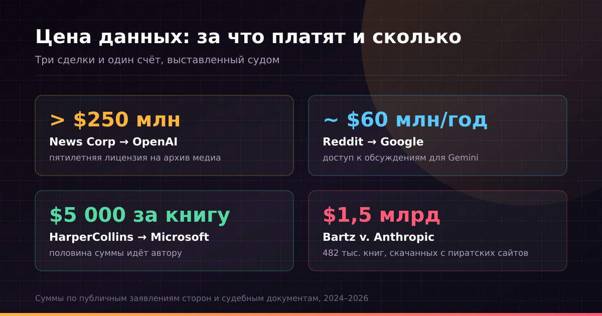 Публично раскрытые сделки по данным и счёт, который выставил суд