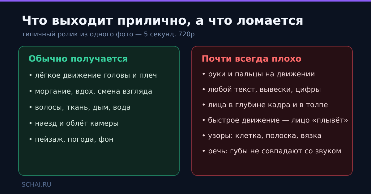 Что нейросеть делает из фото хорошо, а что ломает