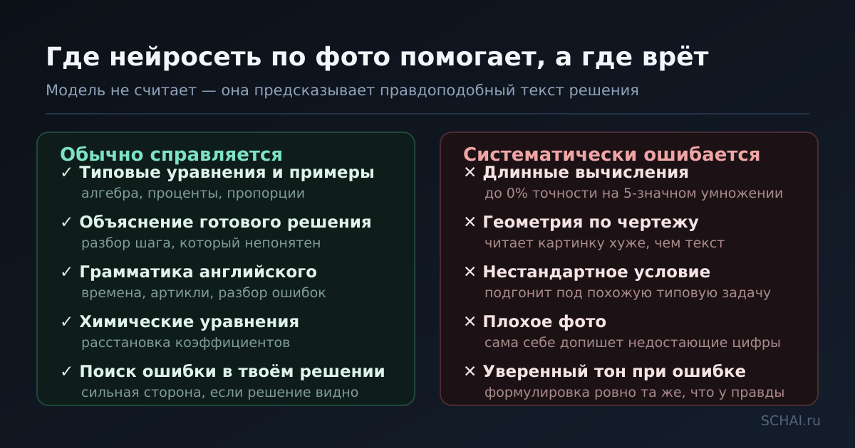 Что нейросеть по фото делает хорошо, а где ошибается систематически