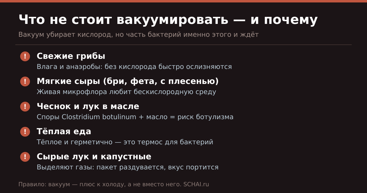 Что нельзя вакуумировать: список с причинами