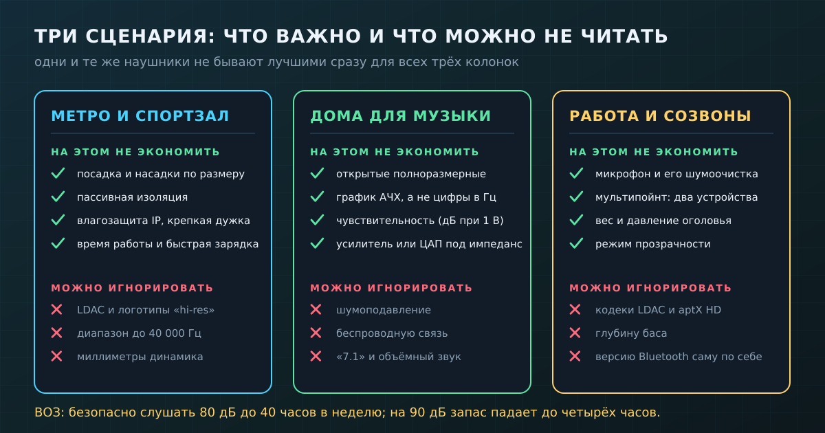 Три типовых сценария: на чём не экономить и какие строки спецификации можно не читать