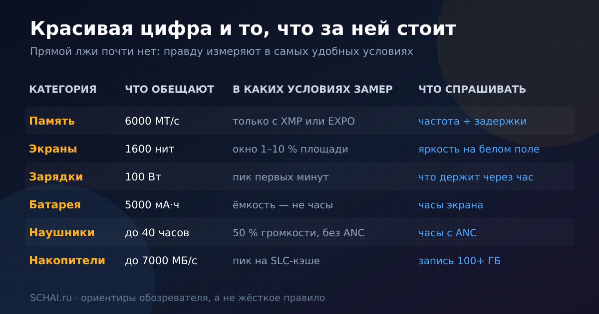 Одни и те же цифры в разных категориях: где их измеряют и что стоит спросить дополнительно